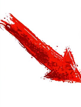 graphic red arrow islated on white 
