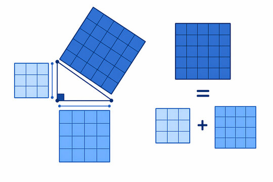 Pythagorean theorem visualization right triangle squares