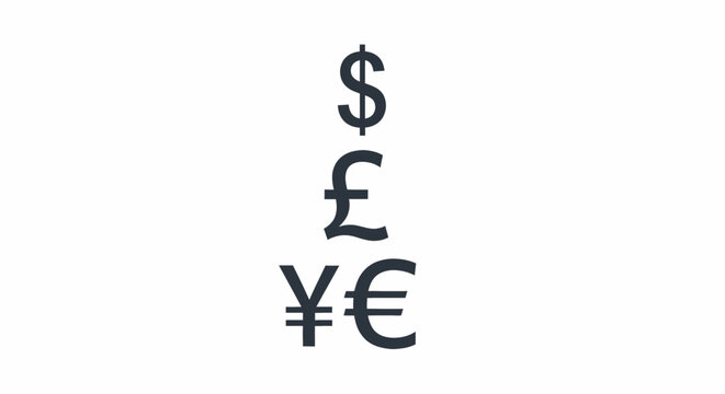 Diverse Global Currency Symbols USD, GBP, JPY, and EUR Representing International Finance and Exchange
