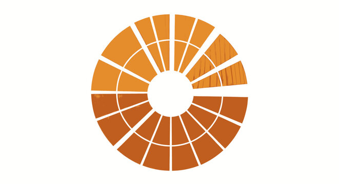 Circular chart with segments in shades of orange, representing data visualization for business growth and financial analysis