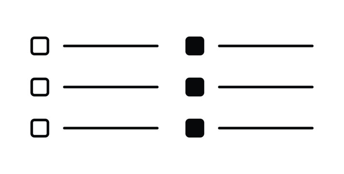 Bulleted list icon graphic designs pack. thin line icon set.