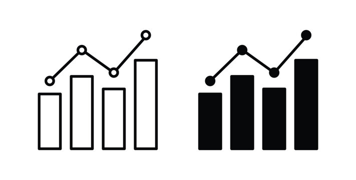 Chart icon graphic designs pack. thin line icon set.