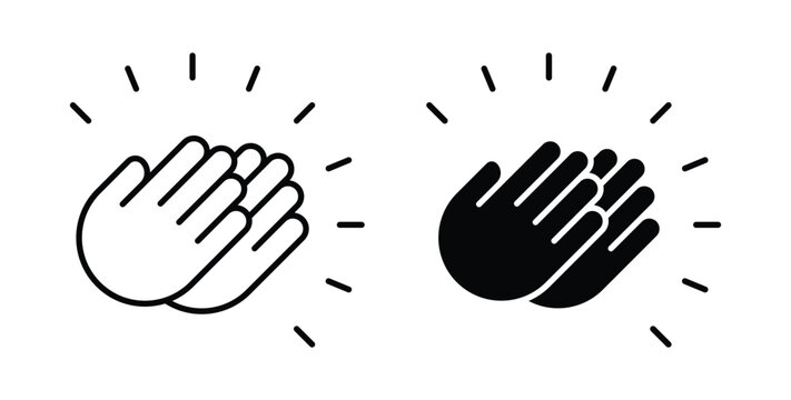 Clap icon graphic designs pack. thin line icon set.