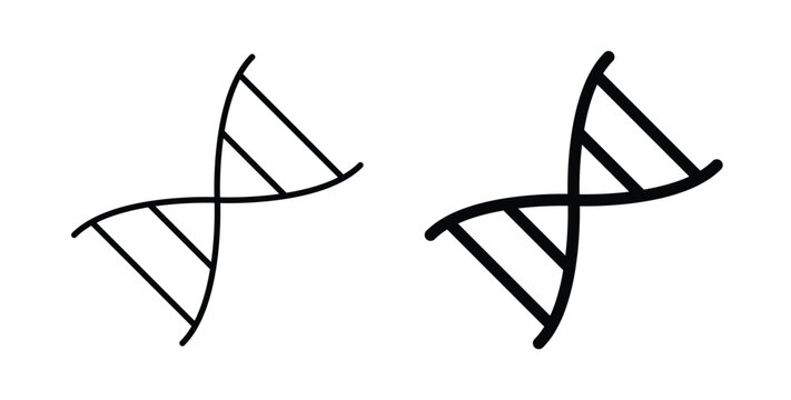 DNA icon graphic designs pack. thin line icon set.