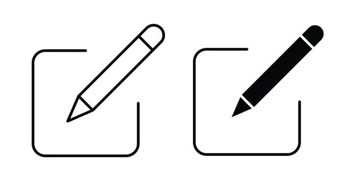 Edit button icon graphic designs pack. thin line icon set.