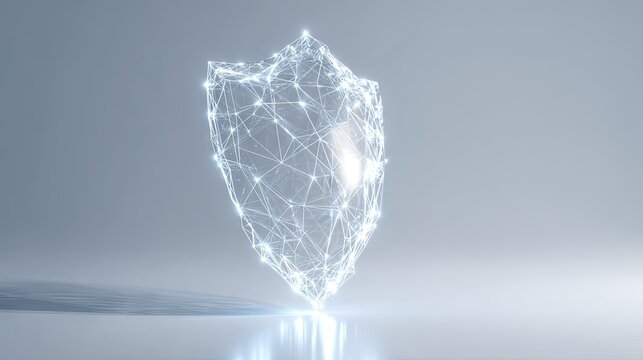 Abstract digital shield in 3 d rendering protecting data and networks
