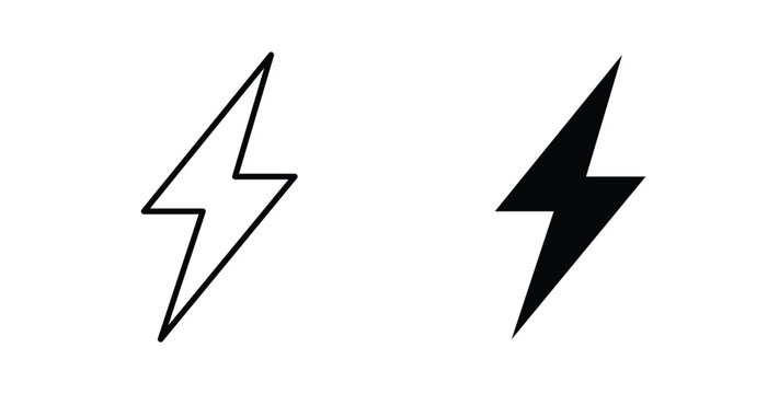 Flash icon graphic designs pack. thin line icon set.
