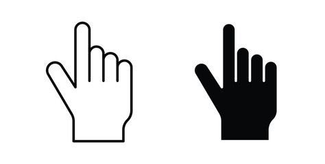 Fototapeta premium Hand pointer icon graphic designs pack. thin line icon set.