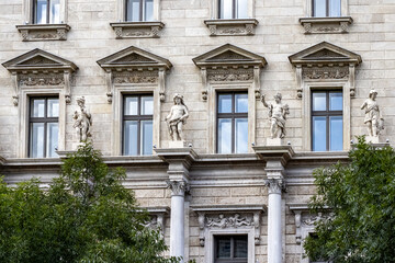 Obraz premium Facade of a building in the Old Town of Budapest, Hungary