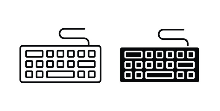 Keyboard icon graphic designs pack. thin line icon set.