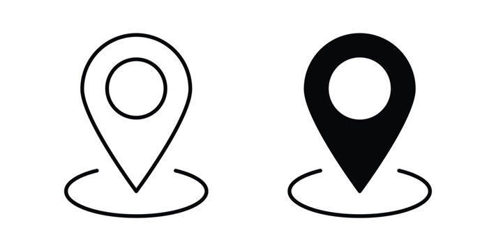 Location pin icon graphic designs pack. thin line icon set.