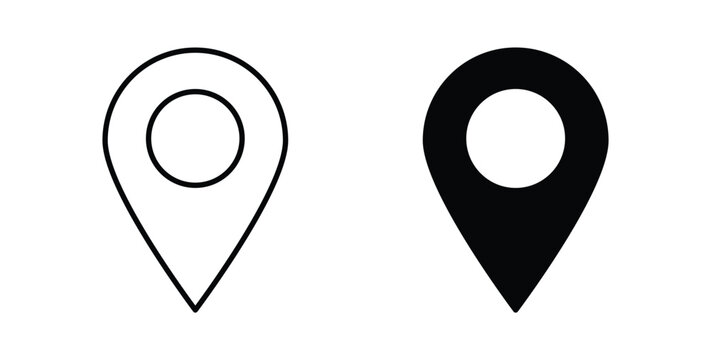 Map pin icon graphic designs pack. thin line icon set.