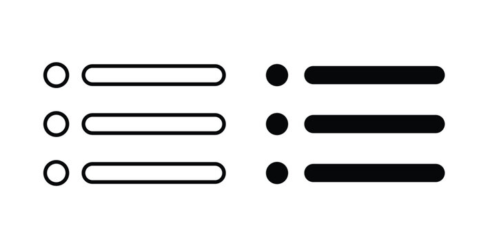 Menu icon graphic designs pack. thin line icon set.