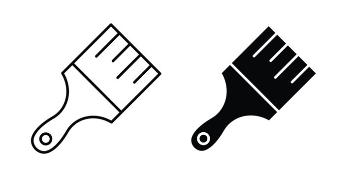 Paint brush icon graphic designs pack. thin line icon set.