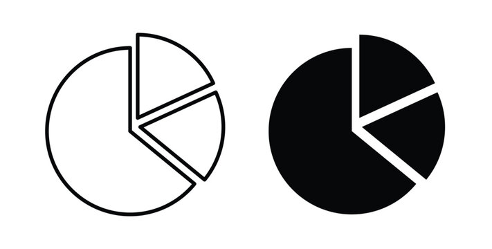 Pie chart icon graphic designs pack. thin line icon set.