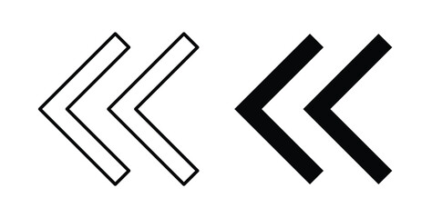 Previous arrow icon graphic designs pack. thin line icon set. © Hestia