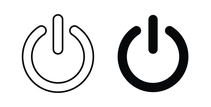 Power button icon graphic designs pack. thin line icon set.