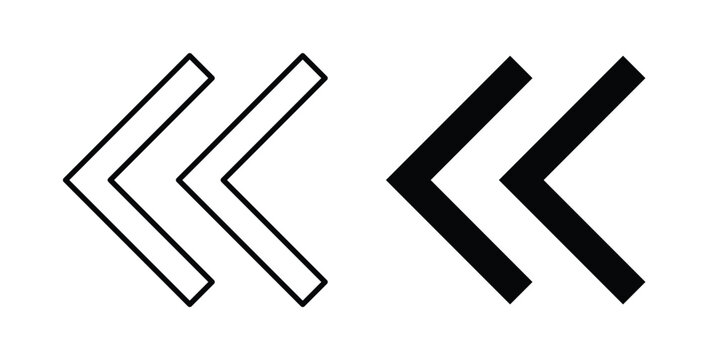 Previous arrow icon graphic designs pack. thin line icon set.