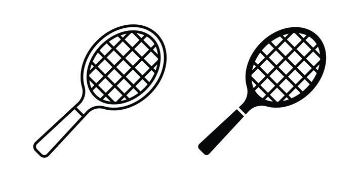 Racket icon graphic designs pack. thin line icon set.