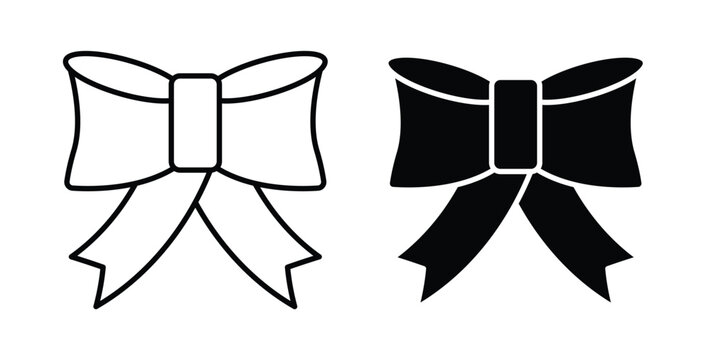 Ribbon icon graphic designs pack. thin line icon set.