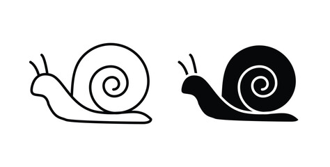 Snail icon graphic designs pack. thin line icon set. © Hestia