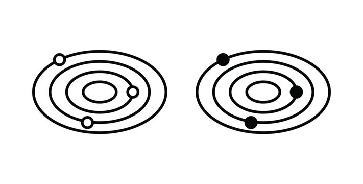Space icon graphic designs pack. thin line icon set.