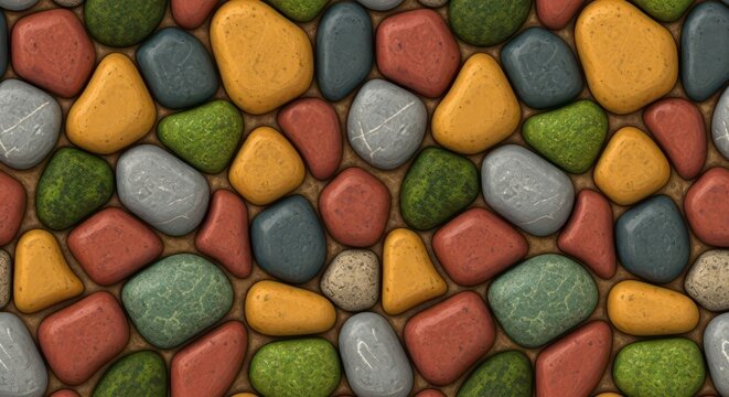 Colorful stones and pebbles texture.