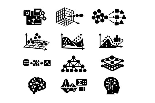 Chart arrows vector icon workflow simple detailed generation image mathematics embedding depicting