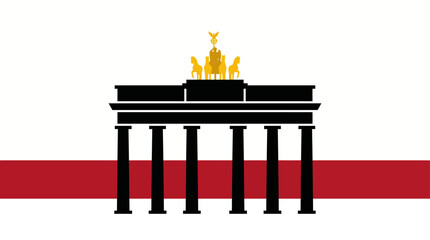 Iconic Brandenburg Gate Landmark in Minimalist Style © fitriyani