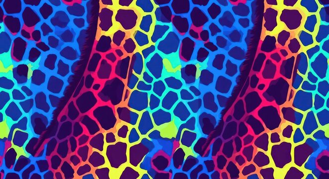 Vibrant colorful abstract animal skin pattern.