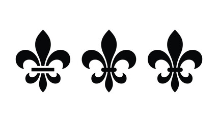 Fleur de lis vector icon set, decorative heraldic royal symbols collection for vintage design, luxury branding, classical ornaments, coats of arms, and elegant graphic decoration elements © Gary D. Marlow