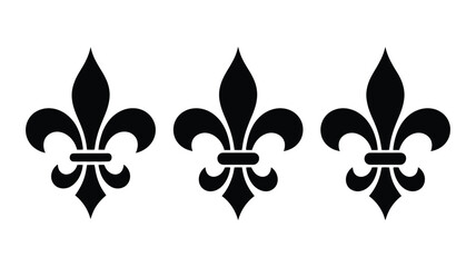 Fleur de lis vector icon set, decorative heraldic royal symbols collection for vintage design, luxury branding, classical ornaments, coats of arms, and elegant graphic decoration elements © Gary D. Marlow