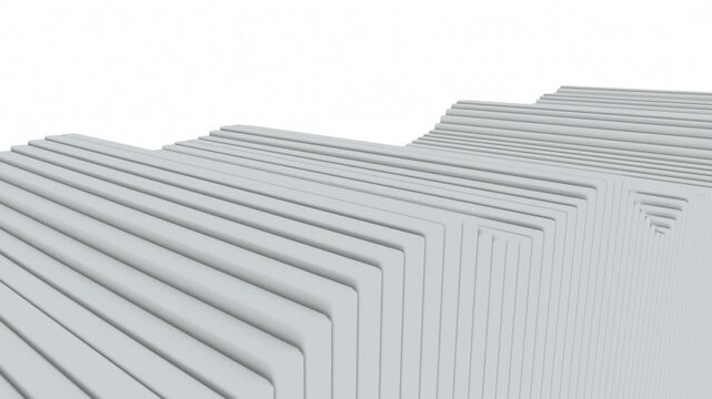 long blocks abstract 3d background isolated on white 4k seamless loop