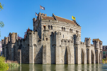Obraz premium Medieval Gravensteen castle in Gent, Belgium