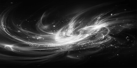 A stunning display of cosmic energy swirls in the dark expanse, in a breathtaking depiction of the universe's most captivating phenomena.  A striking composition to cosmic wonders. © dark chocolate