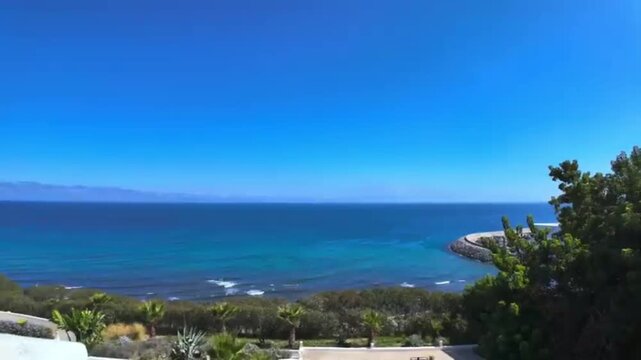 Tangier Atlantic Ocean View Old Medina Cliff With Tarifa Spain Horizon Scenic Coastal Morocco  Travel Destination