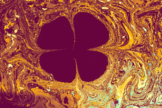Abstract colorful ebru marbling art with floral pattern texture background