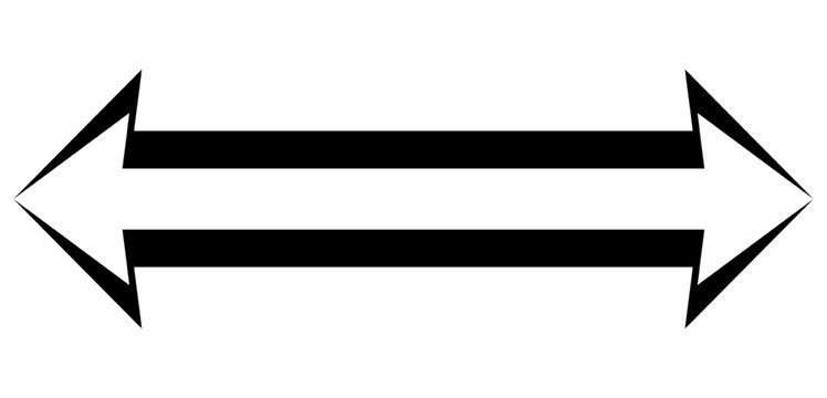 Black and white horizontal arrow logo pointing in opposite directions.