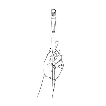 Hand Holding a Paint Brush 1.