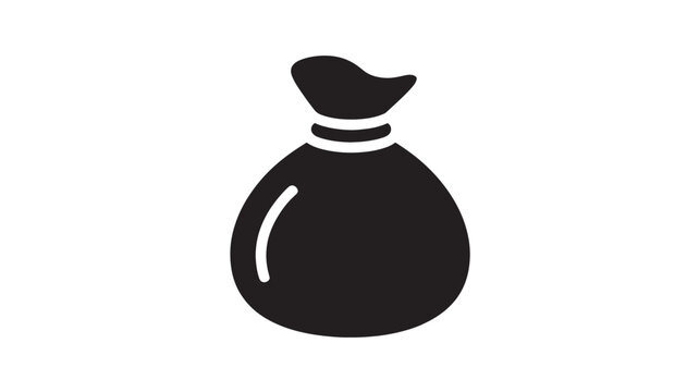 Money Bag Icon Vector Silhouette for Financial Crime, Corruption, and Wealth Management Concepts