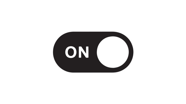 Toggle Switch On Position Icon for User Interface, Dashboard Control, and Technology Status Concepts