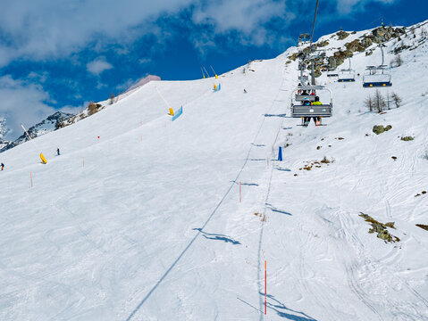 Ski slope in the alps of Dufourspitze