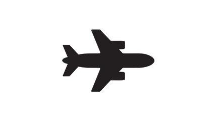 Obraz premium Airplane Silhouette Icon, Minimalist Jet Plane for Airplane Mode, Air Travel, Aviation and Global Logistics Concepts