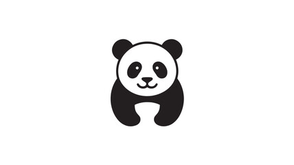 Naklejka premium Cute Panda Bear Face Smiling On White Background For Kids Education Concepts