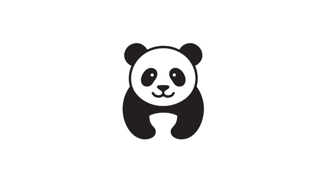 Cute Panda Bear Face Smiling On White Background For Kids Education Concepts