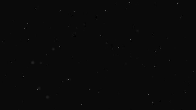 Floating white particles dust bokeh animation on black chroma key alpha channel background	
