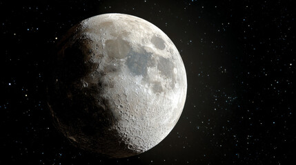 Obraz premium The Moon is slowly moving away from Earth by a few centimeters each year. 