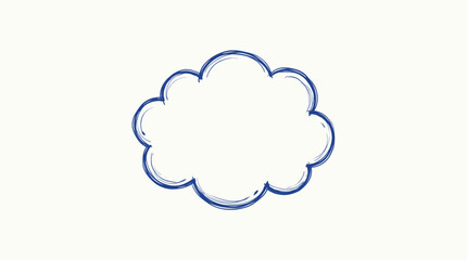 Obraz premium Cloud Sketch Blue Hand Drawn Outline for Creative Design Elements and Digital Graphic Projects