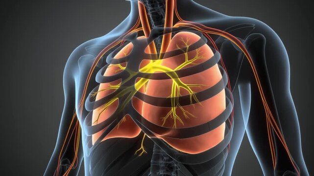 Human Respiratory System and Lungs 3D Medical Animation