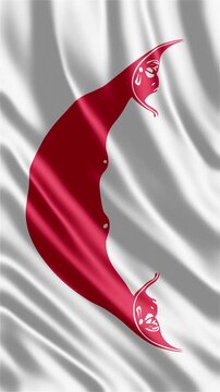 Easter Island Rapa Nui flag waving in the wind. Polynesian cultural flag motion graphic for travel heritage identity geography Pacific island presentations news visuals educational content digital med